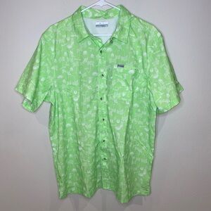Columbia PFG Super Slack Tide Camp Button Down‎ Shirt Size M Green UPF 40 NWT